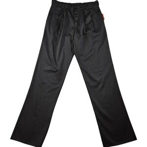 Chef Works Pants Mens 34x37 Black Dress Pants Pleated Workwear Pockets